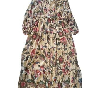 Ralph Lauren Floral Long Sleeve Dress - Cream and Red